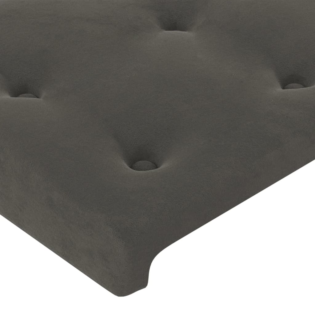 Cabeceiras cinzento-escuro 200x5x78/88 cm veludo