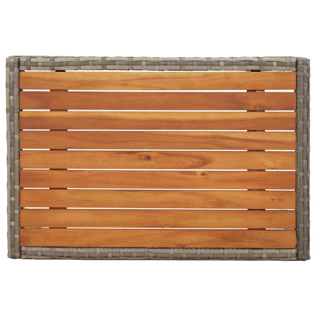 3 Pcs conjunto lounge de jardim c/ almofadões vime PE cinzento