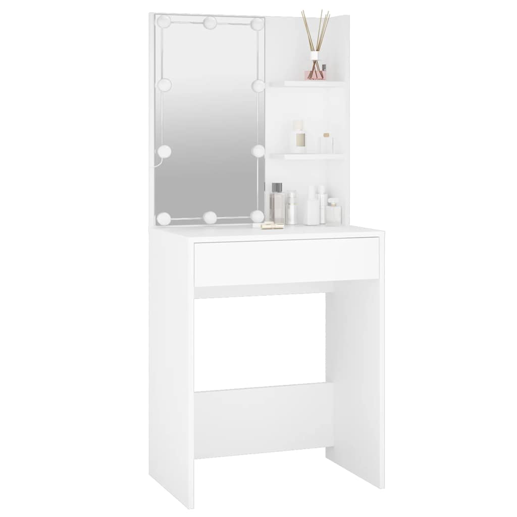 Toucador com leds 60x40x140 cm branco