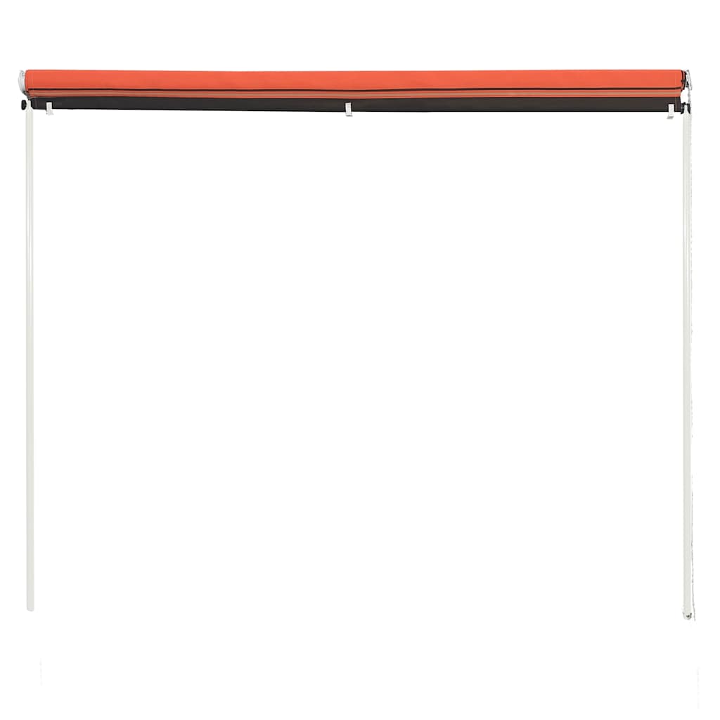 Toldo retrátil 350x150 cm laranja e castanho