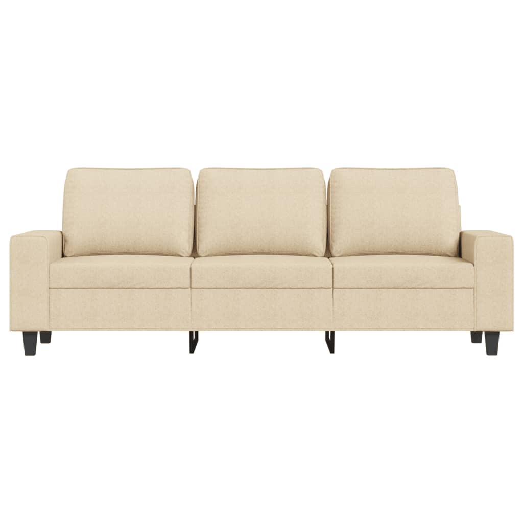 Sofá de 3 lugares tecido 180 cm cor creme