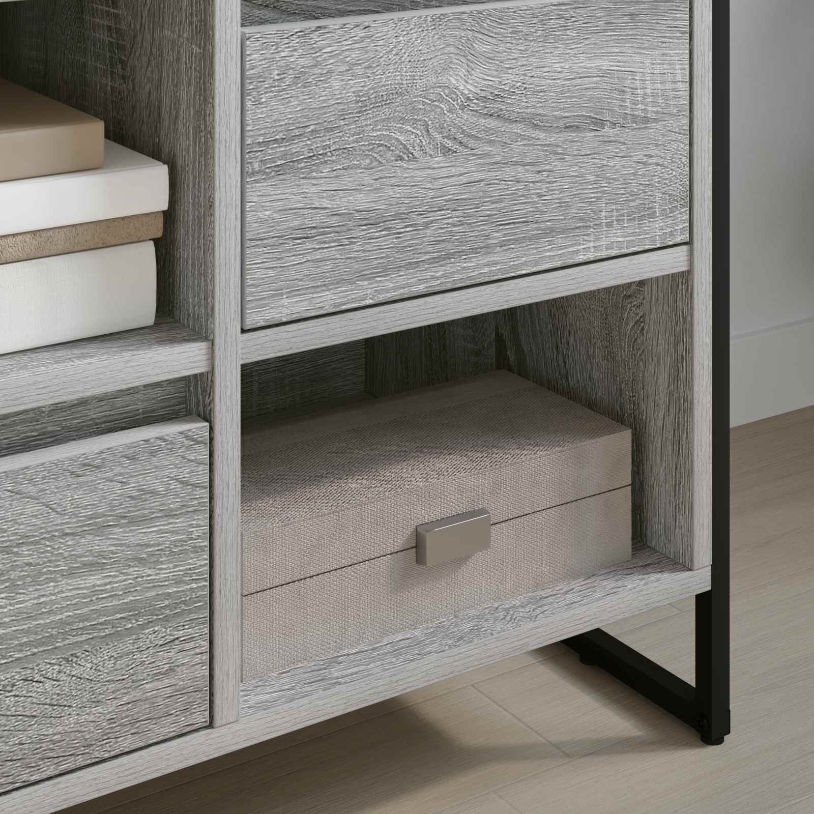 Gabinete para TV 100 x 36 x 49,5 cm cinza sonoma