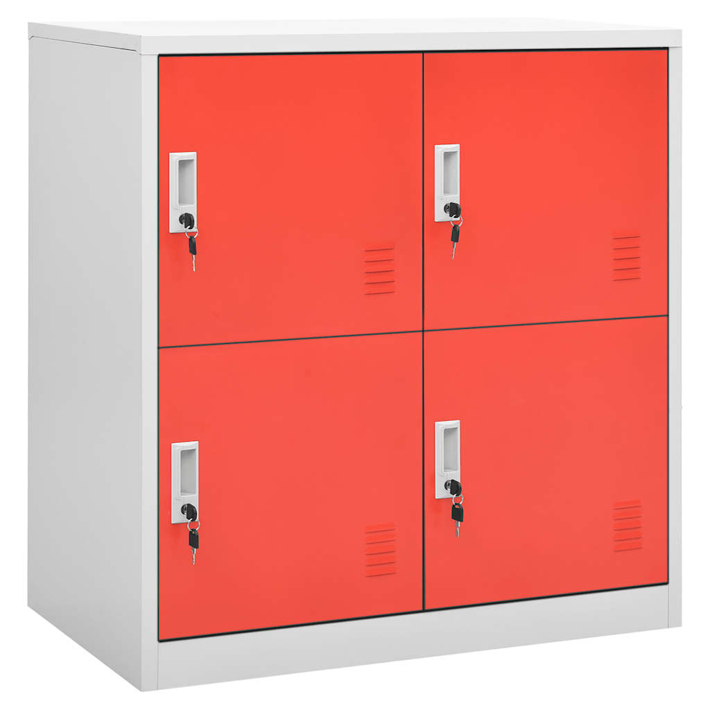 Cacifos 2 pcs 90x45x92,5 cm aço cinzento-claro e vermelho