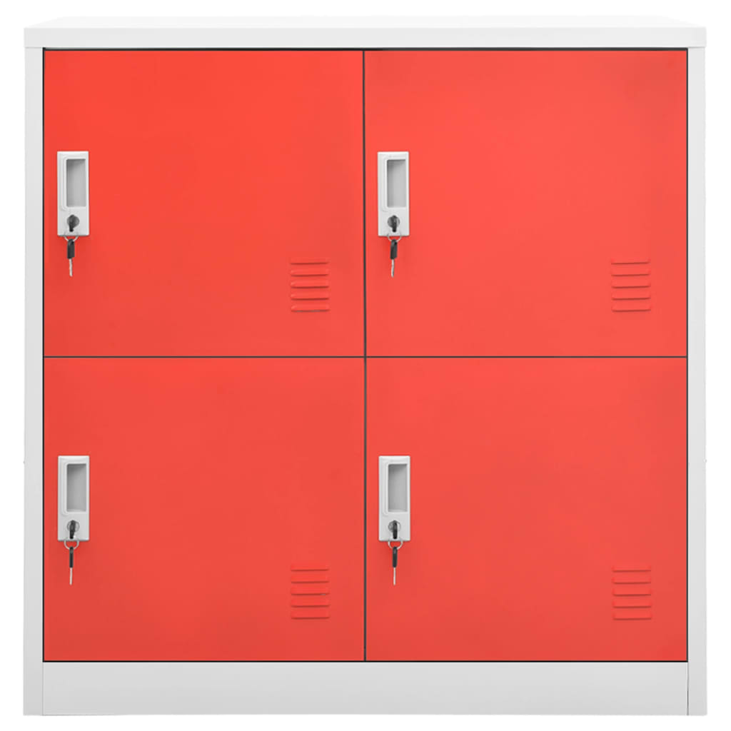 Cacifos 2 pcs 90x45x92,5 cm aço cinzento-claro e vermelho