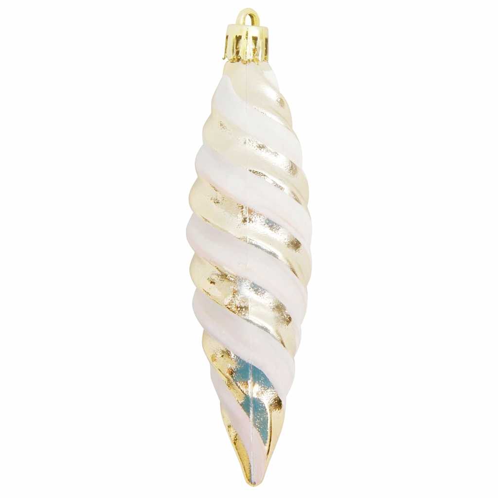 Bola espiral de natal 40 unid. champanhe 3 x 11 cm plástico