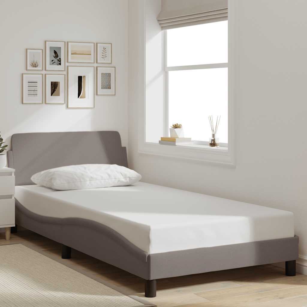 Estrutura de cama dover 100x200 cm tecido cinza-acastanhado