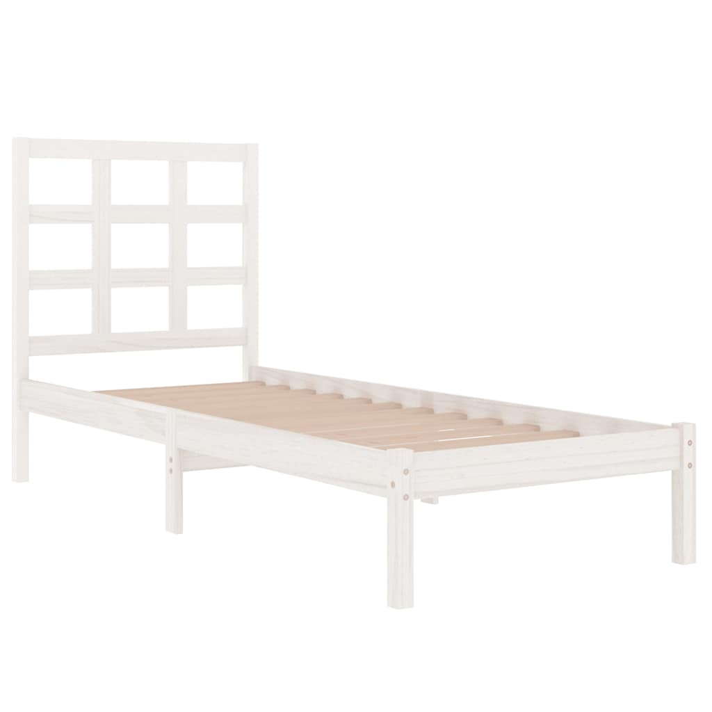 Estrutura cama pequena solteiro 75x190 cm madeira maciça branco