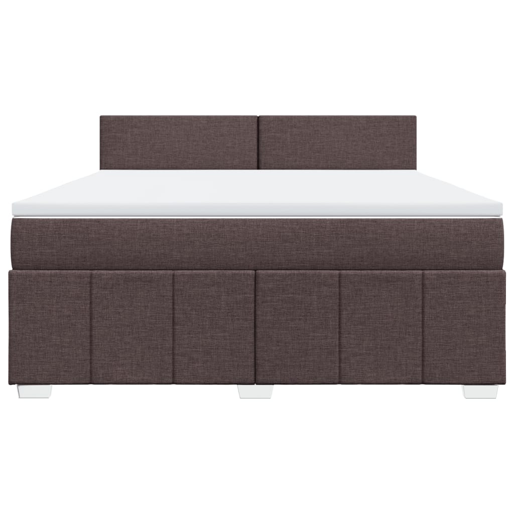 Cama com molas/colchão 180x200 cm tecido castanho-escuro