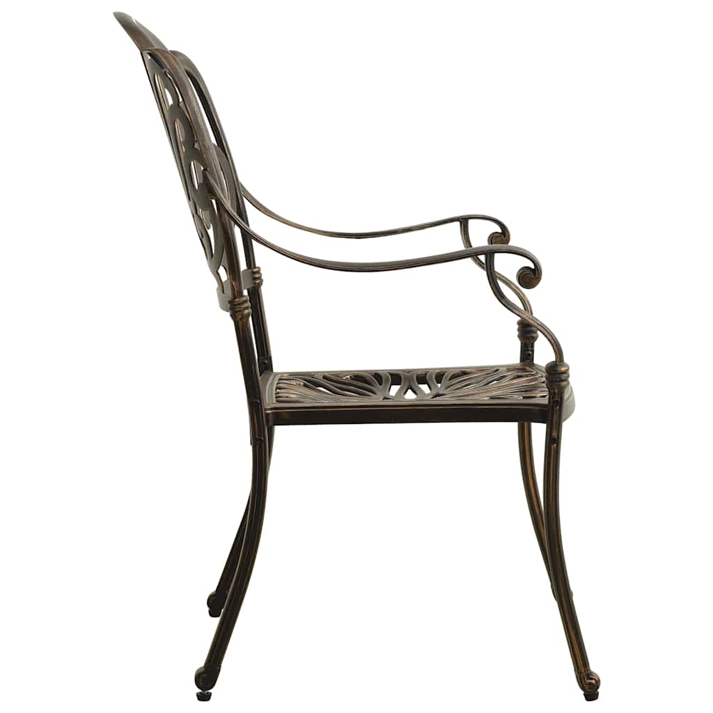 Cadeiras de jardim 2 pcs alumínio fundido bronze