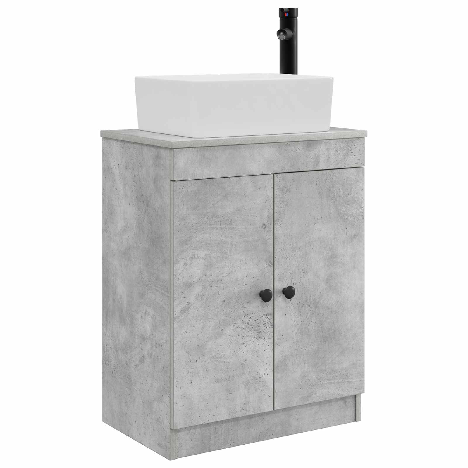 Gabinete de banheiro com pia cinzento cimento 54 x 35 x 83 cm