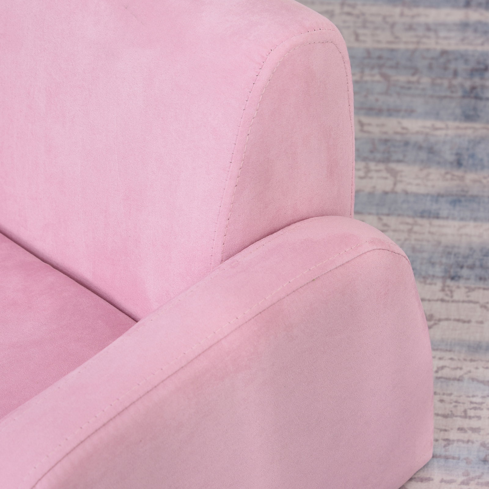 Poltrona infantil poltrona 2 em 1 para crianças dobrável em 2 posições com apoio de braços e assento acolchoado 47x45x38cm rosa