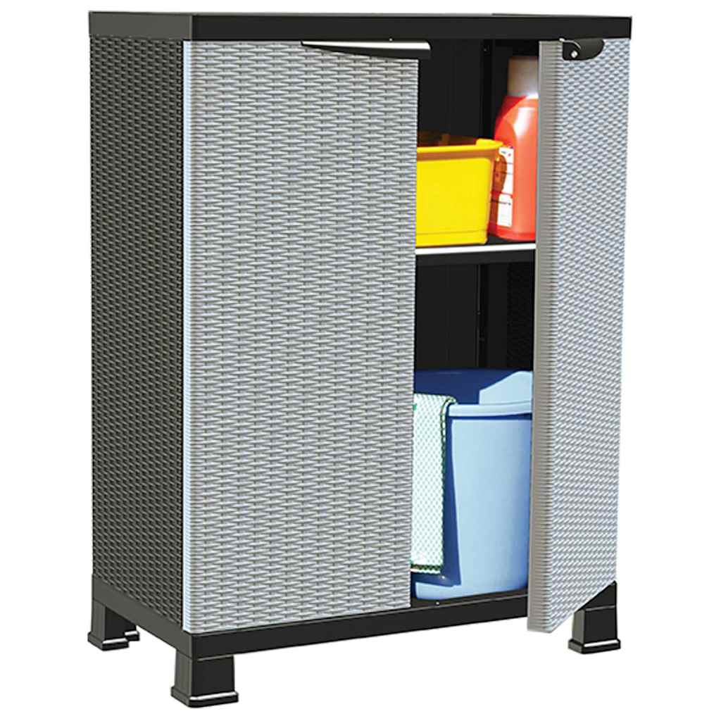 Armário de plástico 68x39x92 cm design em vime