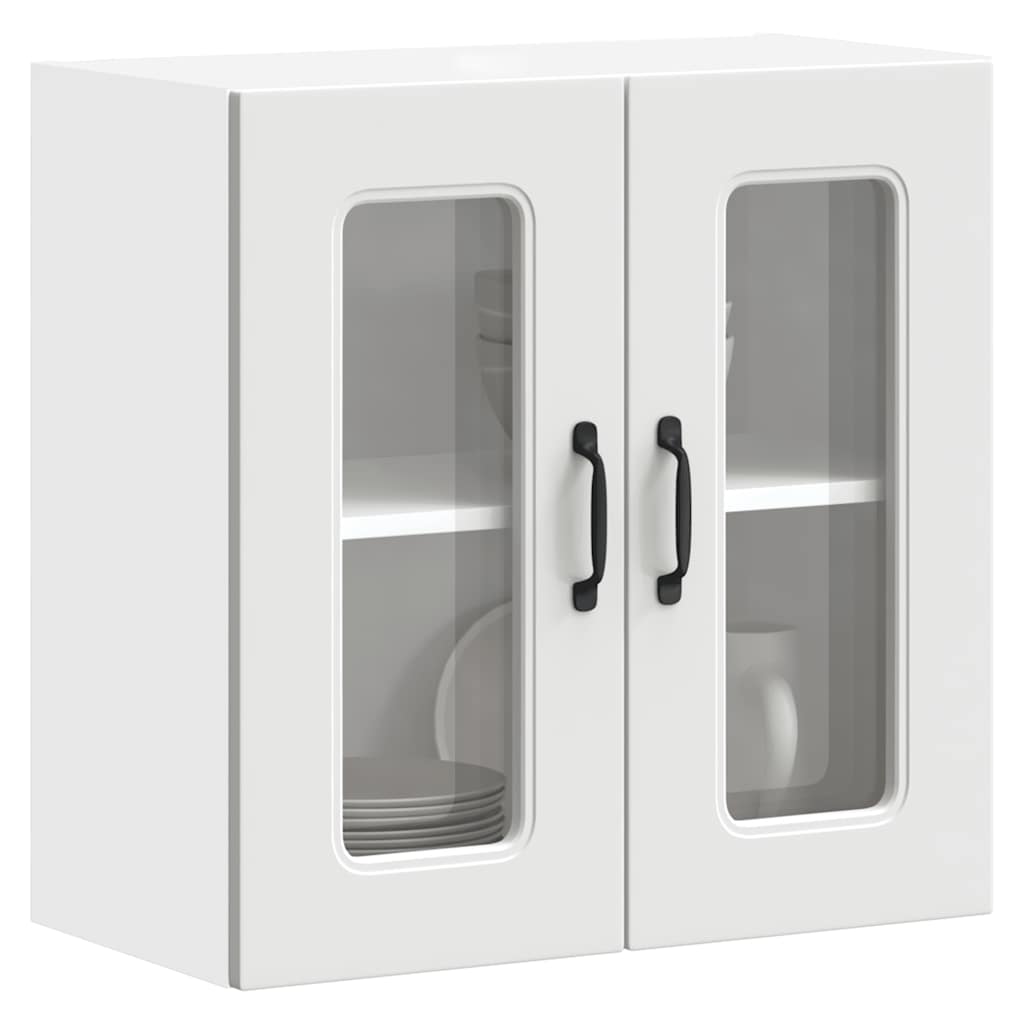 Armário de parede de cozinha porta vidro kalmar branca