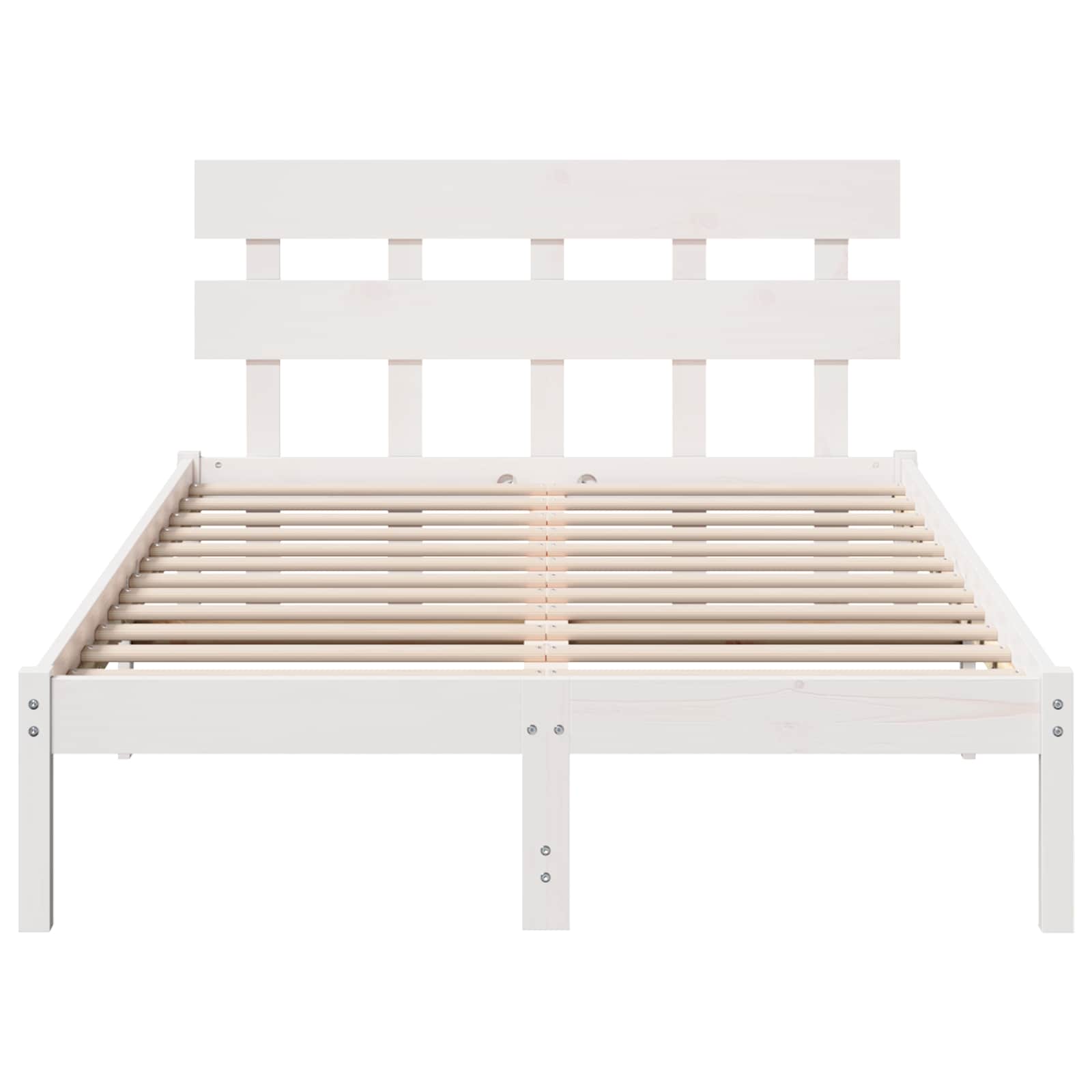 Estrutura da cama branco 120 x 200 cm madeira de pinho maciça