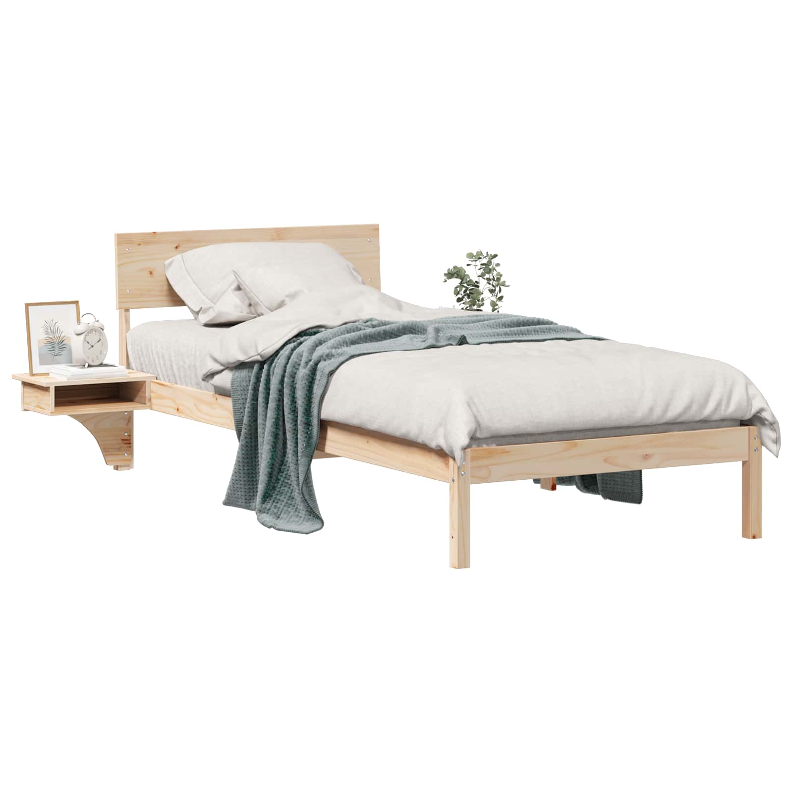 Estrutura da cama com cabeceira castanho 100 x 200 cm