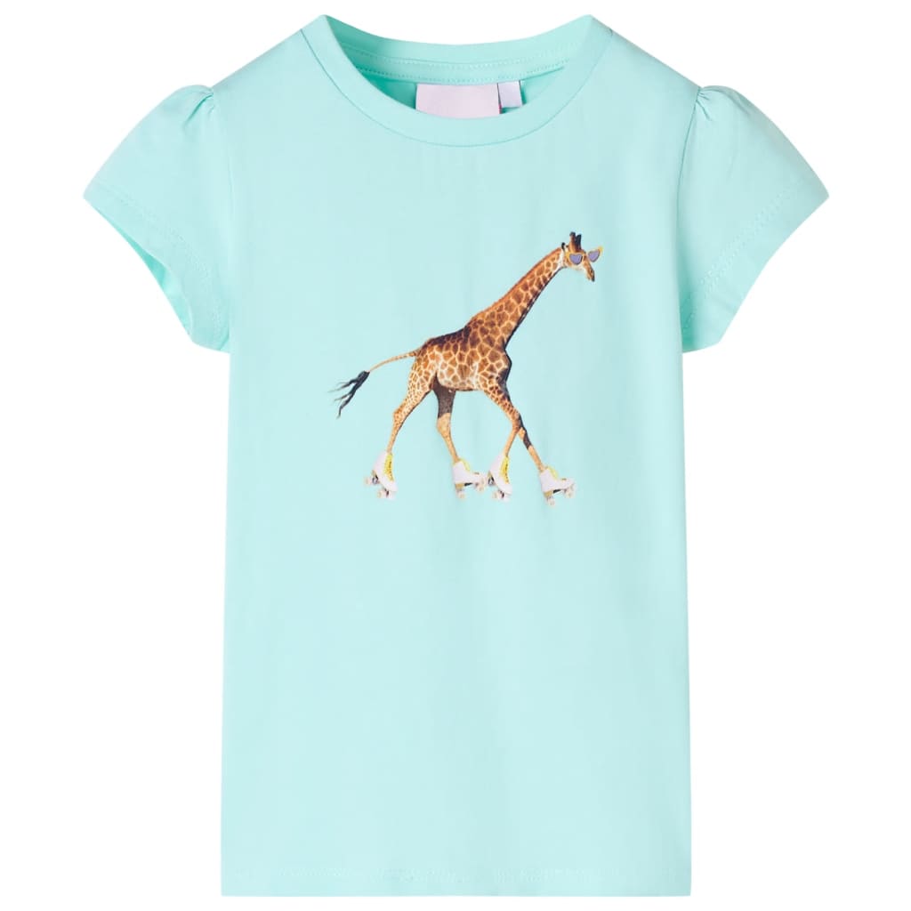 T-shirt de criança ciano-claro 128
