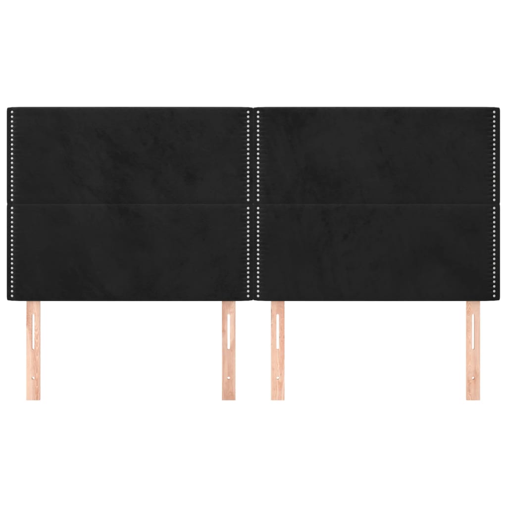 Cabeceira preta 180x5x118/128 cm veludo