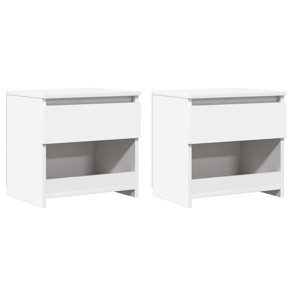 Mesas de cabeceira 2 pcs 40x30x39 cm derivados madeira branco