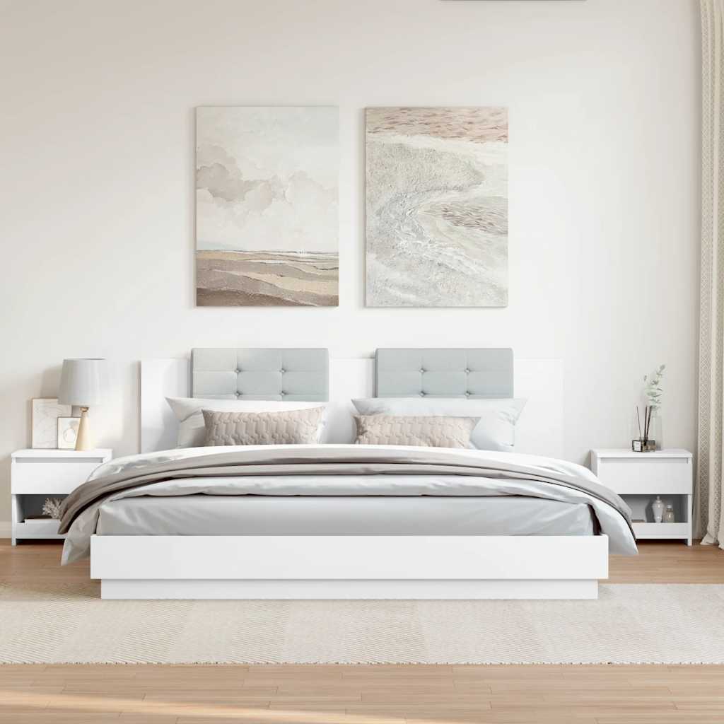 Mesas de cabeceira 2 pcs 40x30x39 cm derivados madeira branco