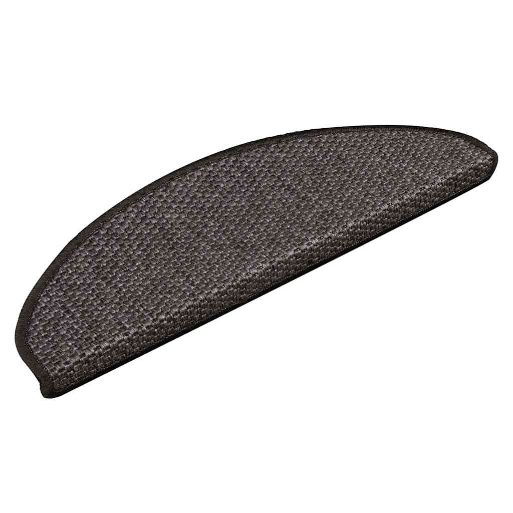 Tapetes escada adesivos aspeto sisal 30pcs 65x21x4 cm antracite