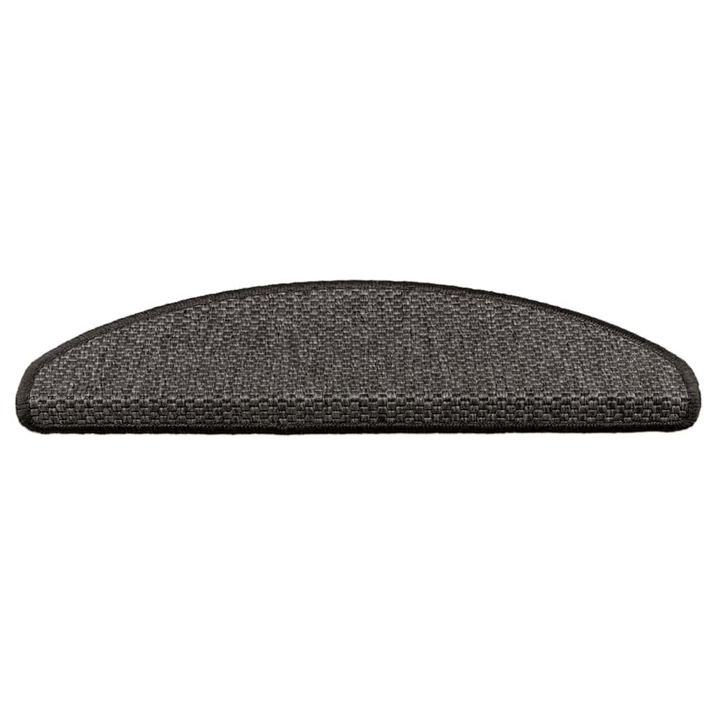 Tapetes escada adesivos aspeto sisal 30pcs 65x21x4 cm antracite