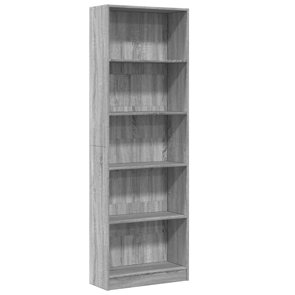 Estante 60x24x176 cm derivados de madeira cinzento sonoma
