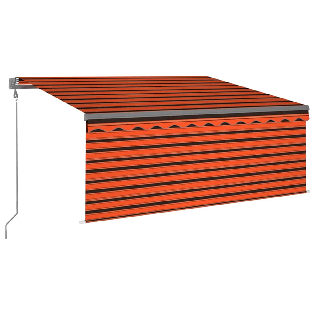 Toldo autom. estore/LED/sensor vento 3,5x2,5 m laranja/castanho