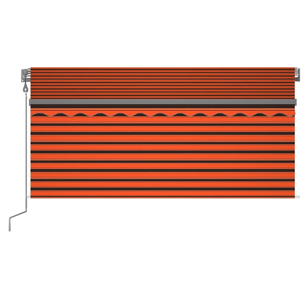 Toldo autom. estore/LED/sensor vento 3,5x2,5 m laranja/castanho