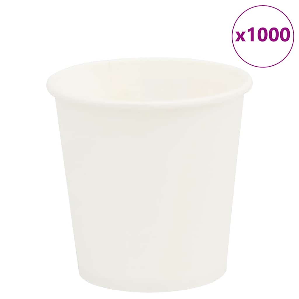 Copos de café de papel 1000 pcs 4oz 100ml branco