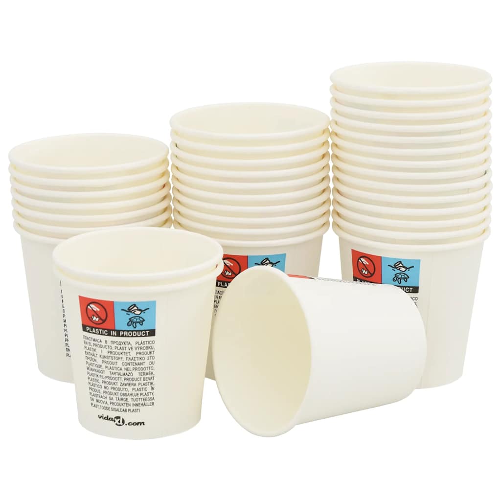 Copos de café de papel 1000 pcs 4oz 100ml branco