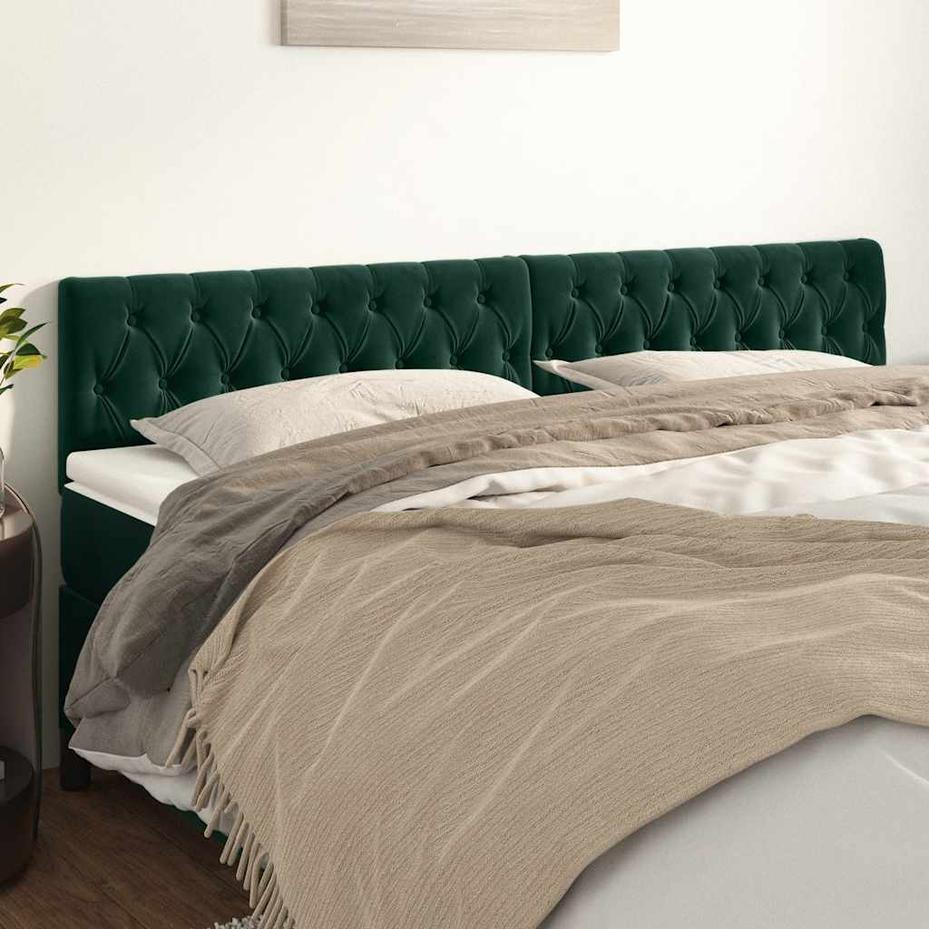Cabeceiras verde-escuro 200x7x78/88 cm veludo