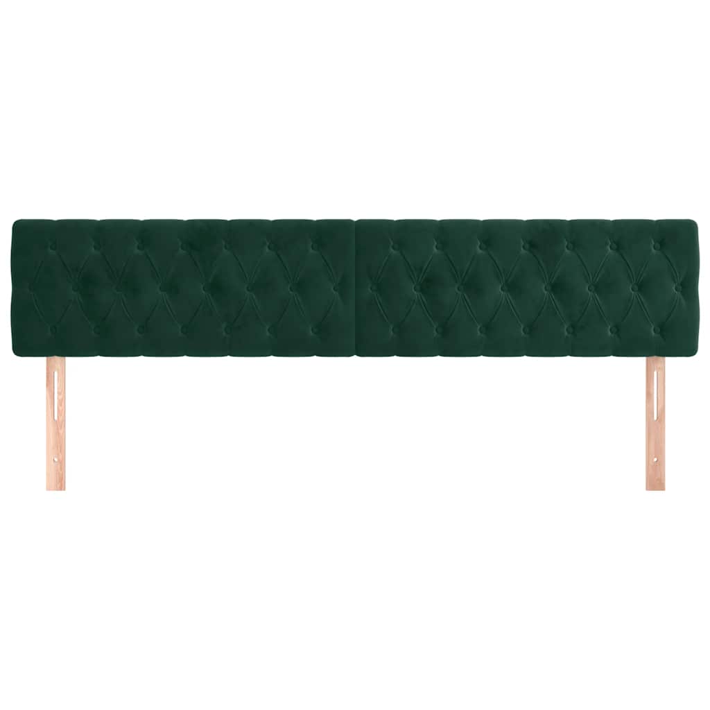 Cabeceiras verde-escuro 200x7x78/88 cm veludo
