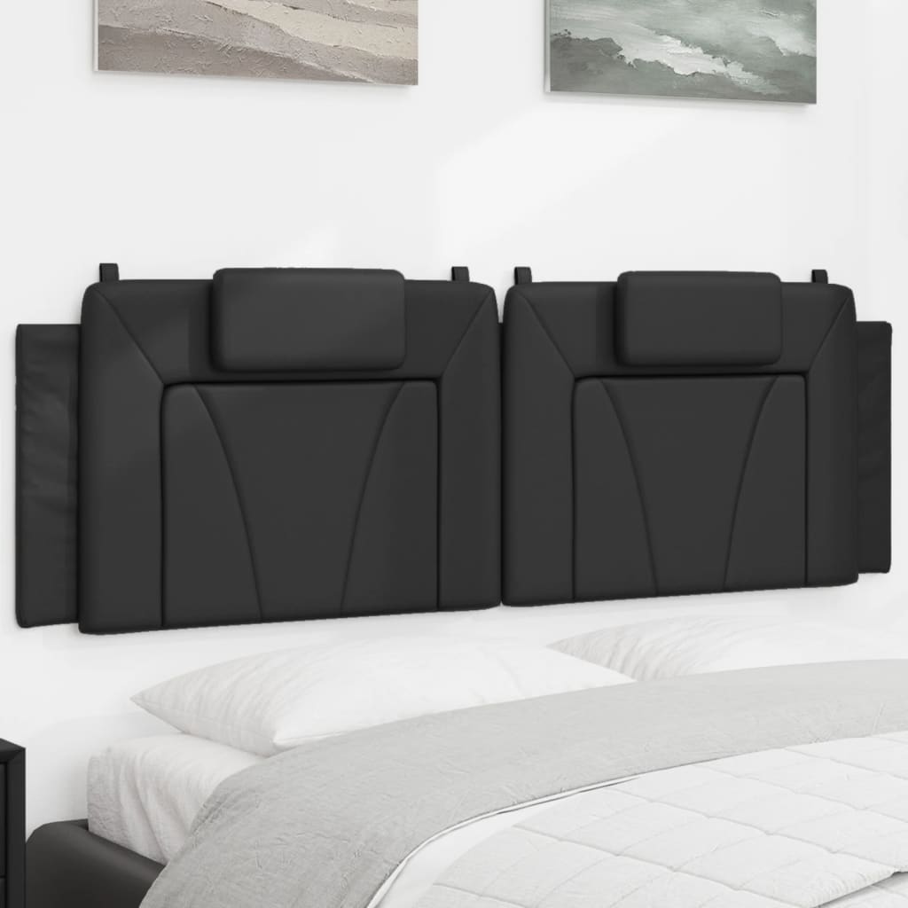 Almofadão de cabeceira viana 160 cm couro artificial preto