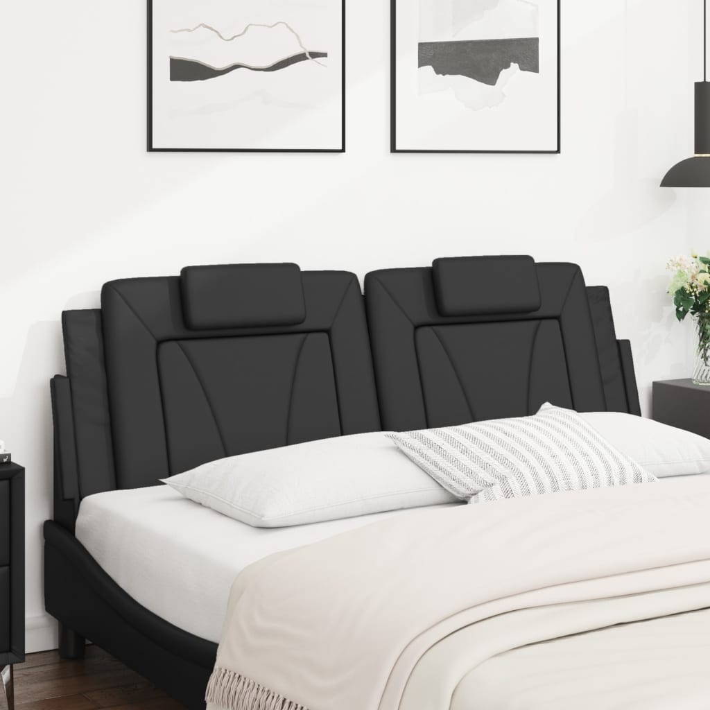 Almofadão de cabeceira viana 160 cm couro artificial preto