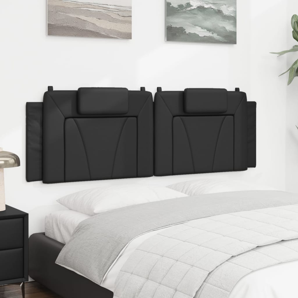 Almofadão de cabeceira viana 160 cm couro artificial preto