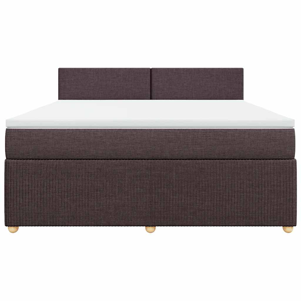 Cama com molas/colchão 180x200 cm tecido castanho-escuro