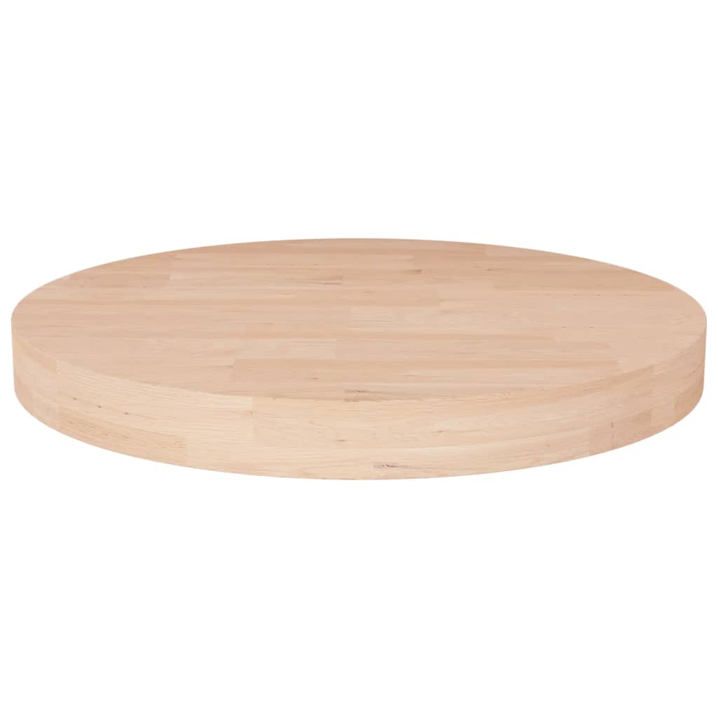 Tampo de mesa redondoø40x4 cm carvalho maciço não tratado