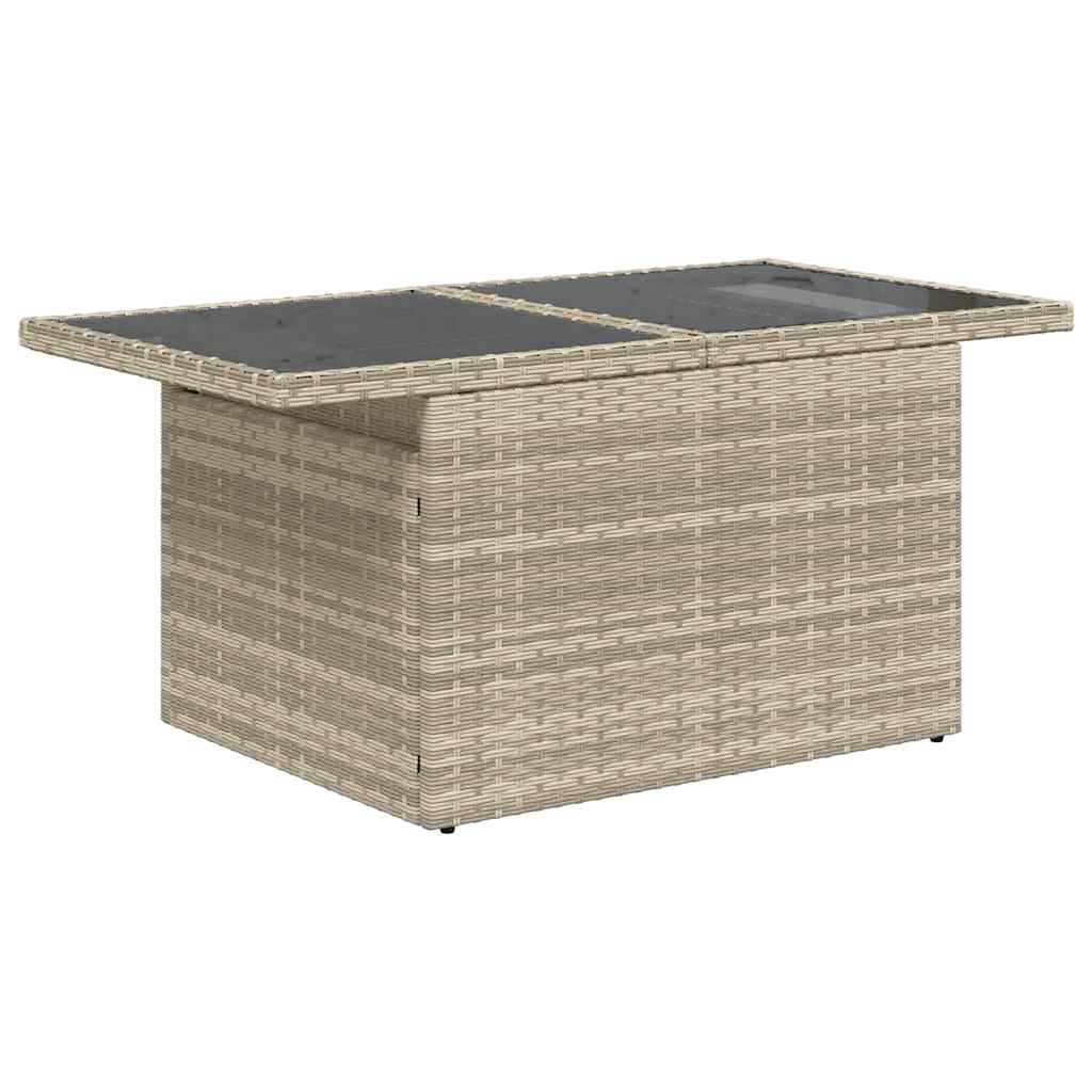 7 Pcs conj. sofás jardim com almofadões vime PE cinzento-claro