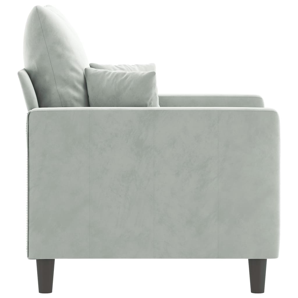 Poltrona 60 cm veludo cinzento-claro