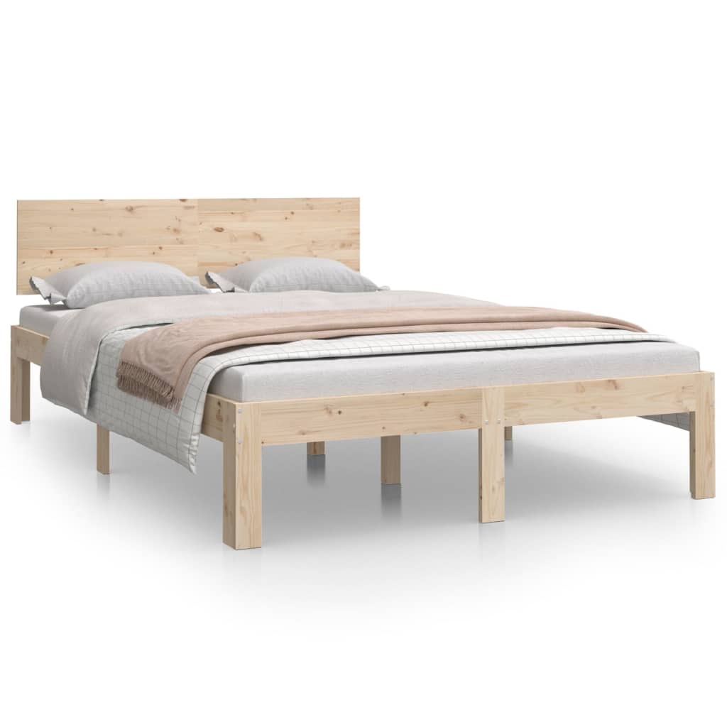 Estrutura de cama pequena casal 120x190 cm pinho maciço