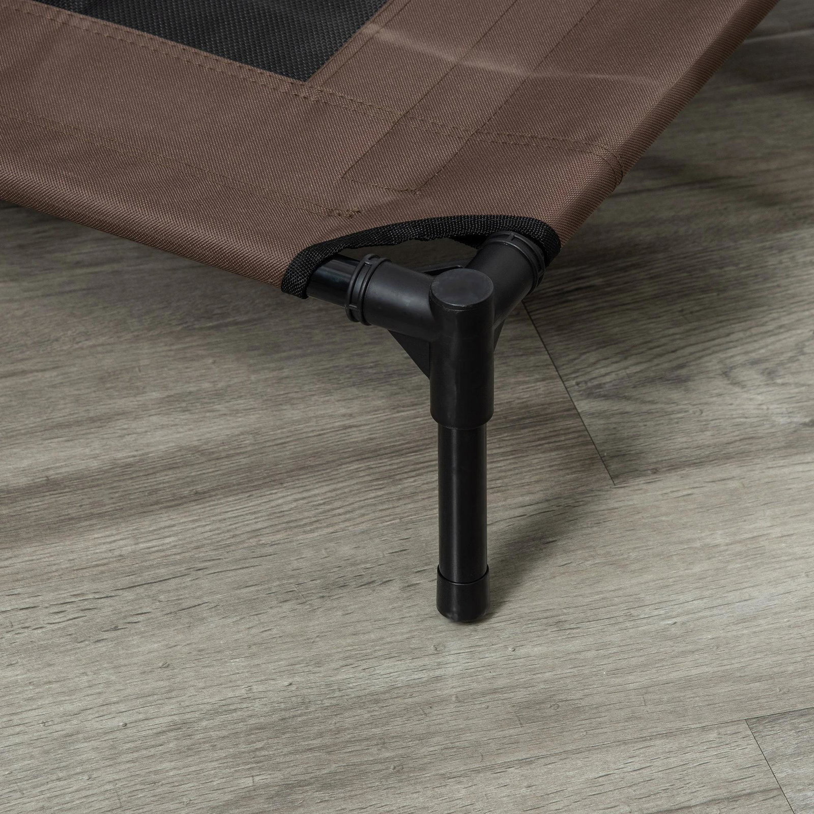 Cama para Animais de Estimação Cama Elevada para Cães Gatos Portátil Tecido Transpirável para Exterior Interior 76x61x18cm Marro