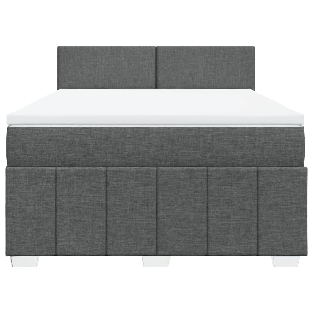 Cama com molas/colchão 140x200 cm tecido cinzento-escuro