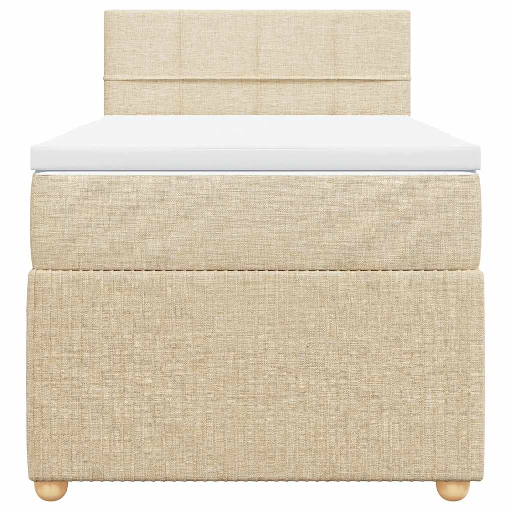 Cama com molas/colchão 100x200 cm tecido cor creme