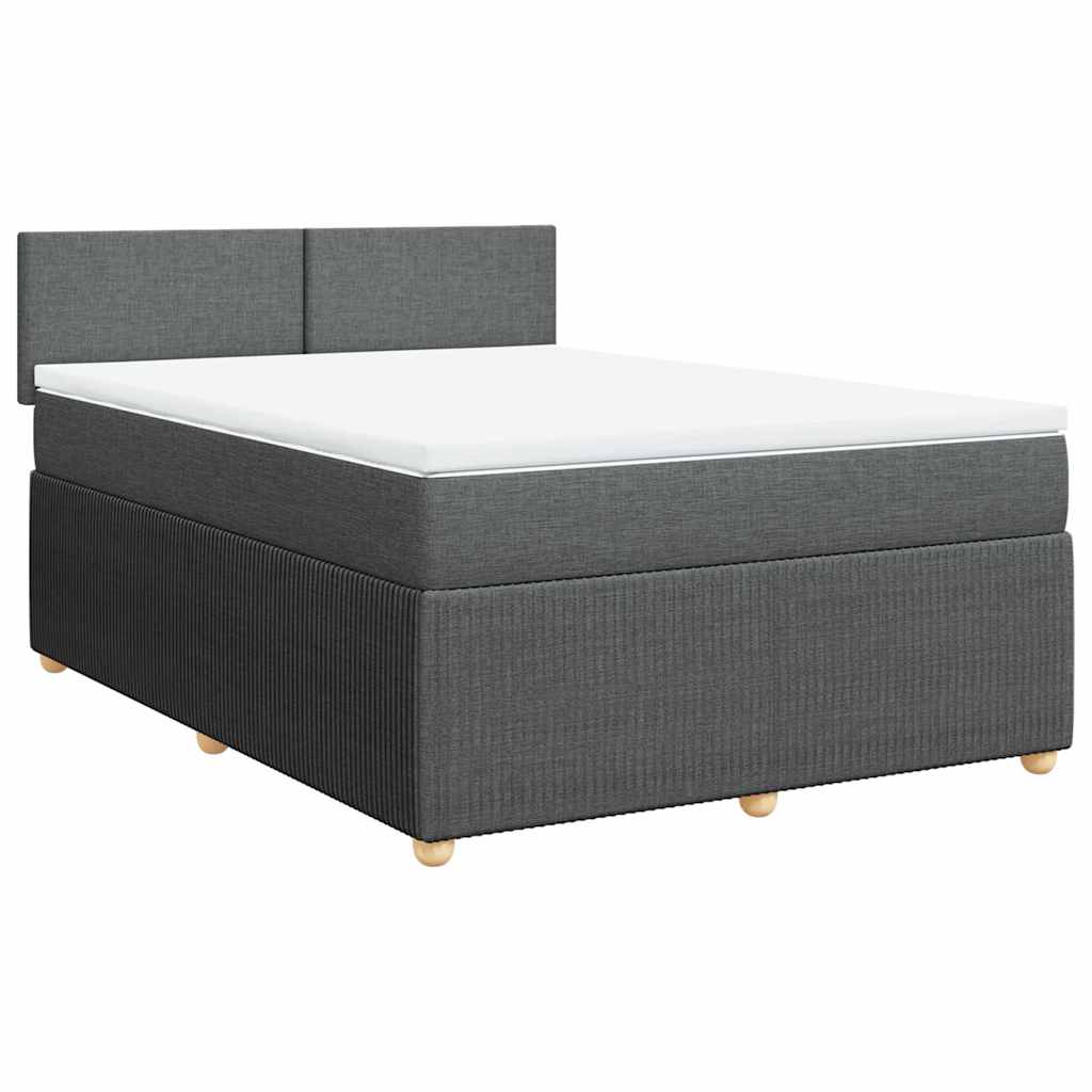 Cama com molas/colchão 160x200 cm tecido cinzento-escuro
