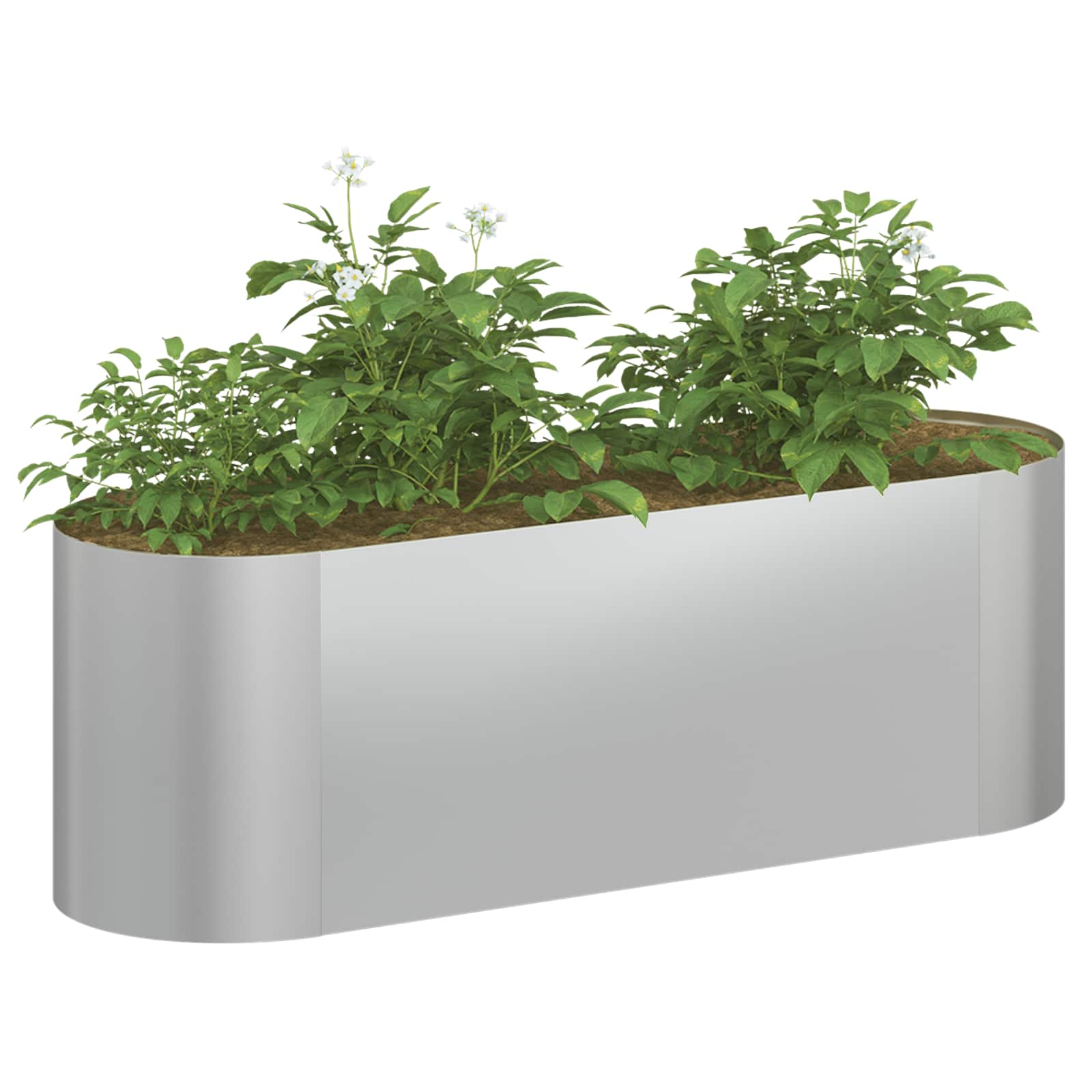 Cama de jardim elevada aço galvanizado 120 x 40 x 40 cm