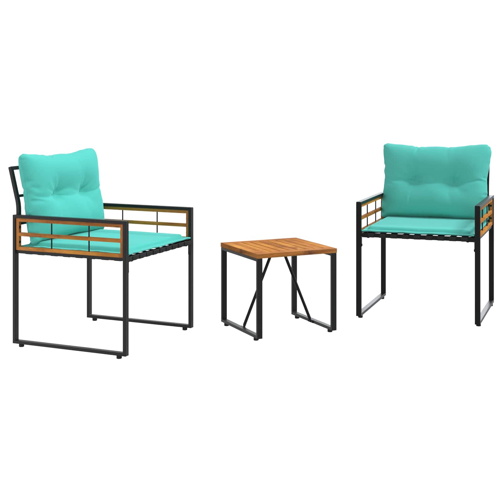 Conjunto de móveis para exterior 3 unid. turquesa