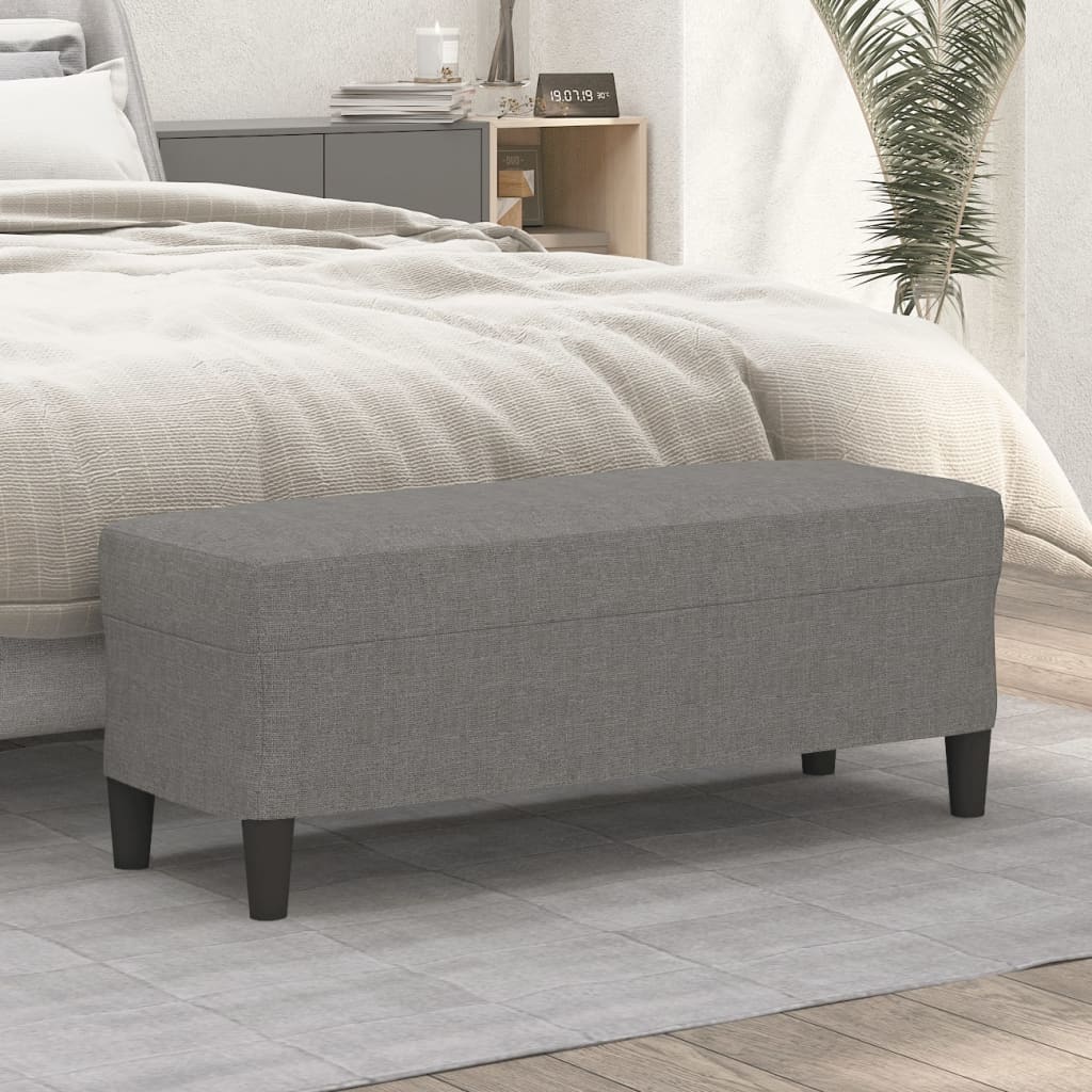Banco 100x35x41 cm tecido cinza-escuro
