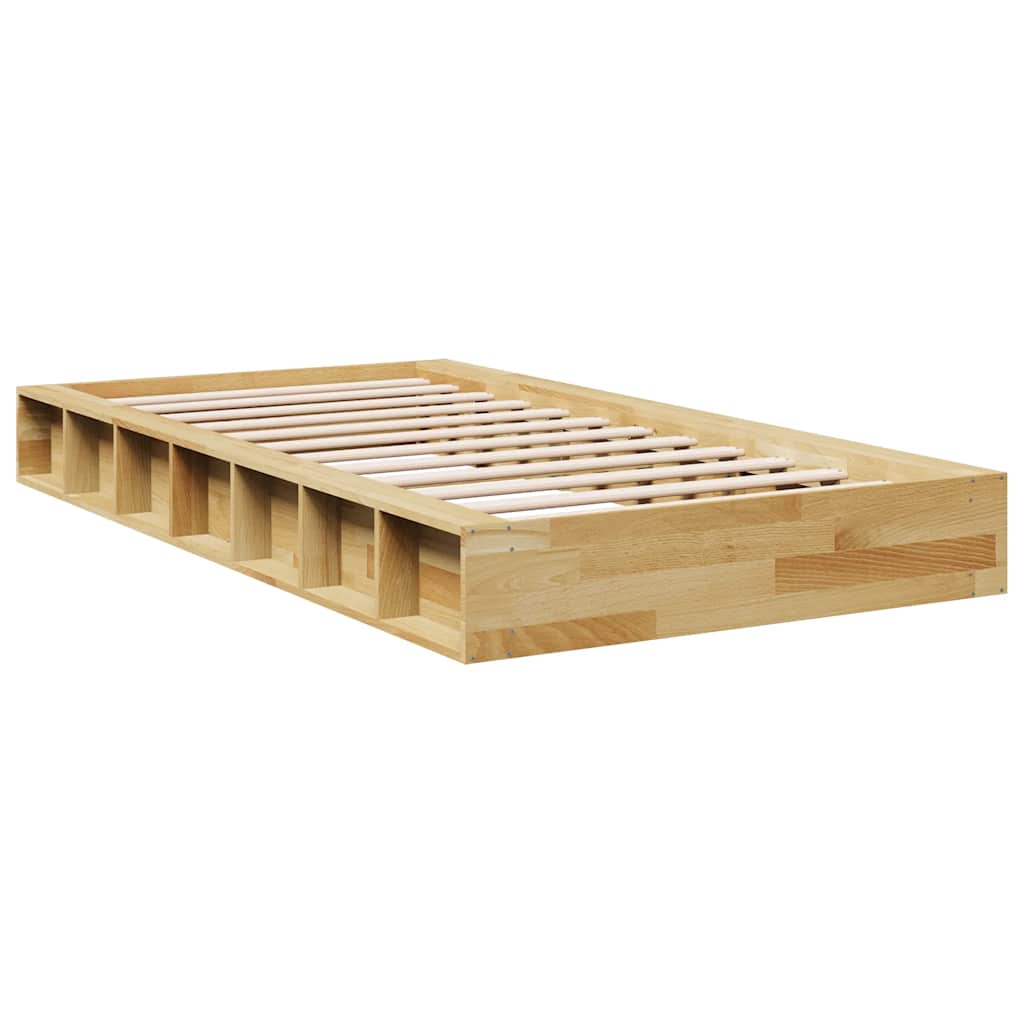 Estrutura de cama sem colchão 75x190 cm carvalho de maciça