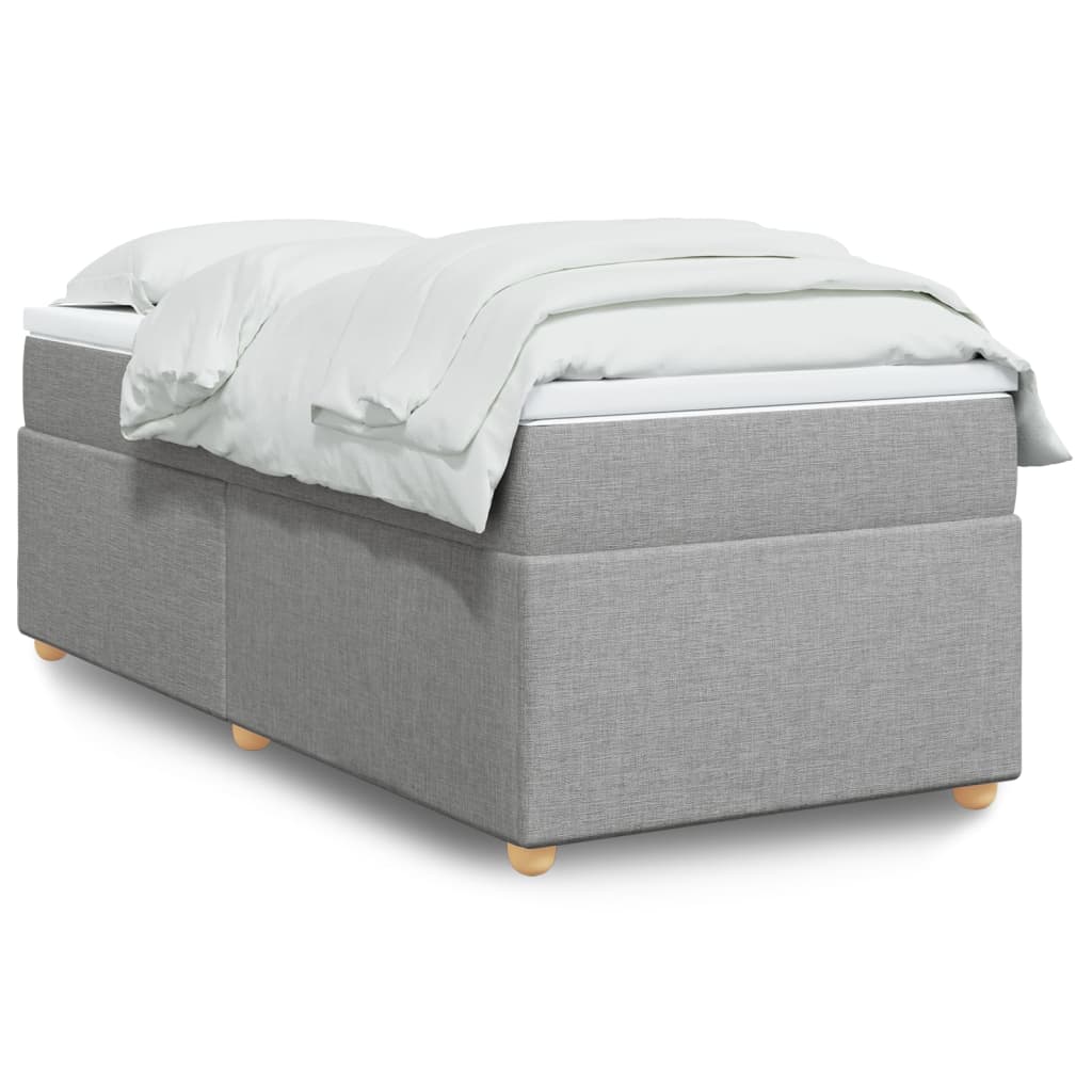 Cama com molas/colchão 90x200 cm tecido cinza-claro