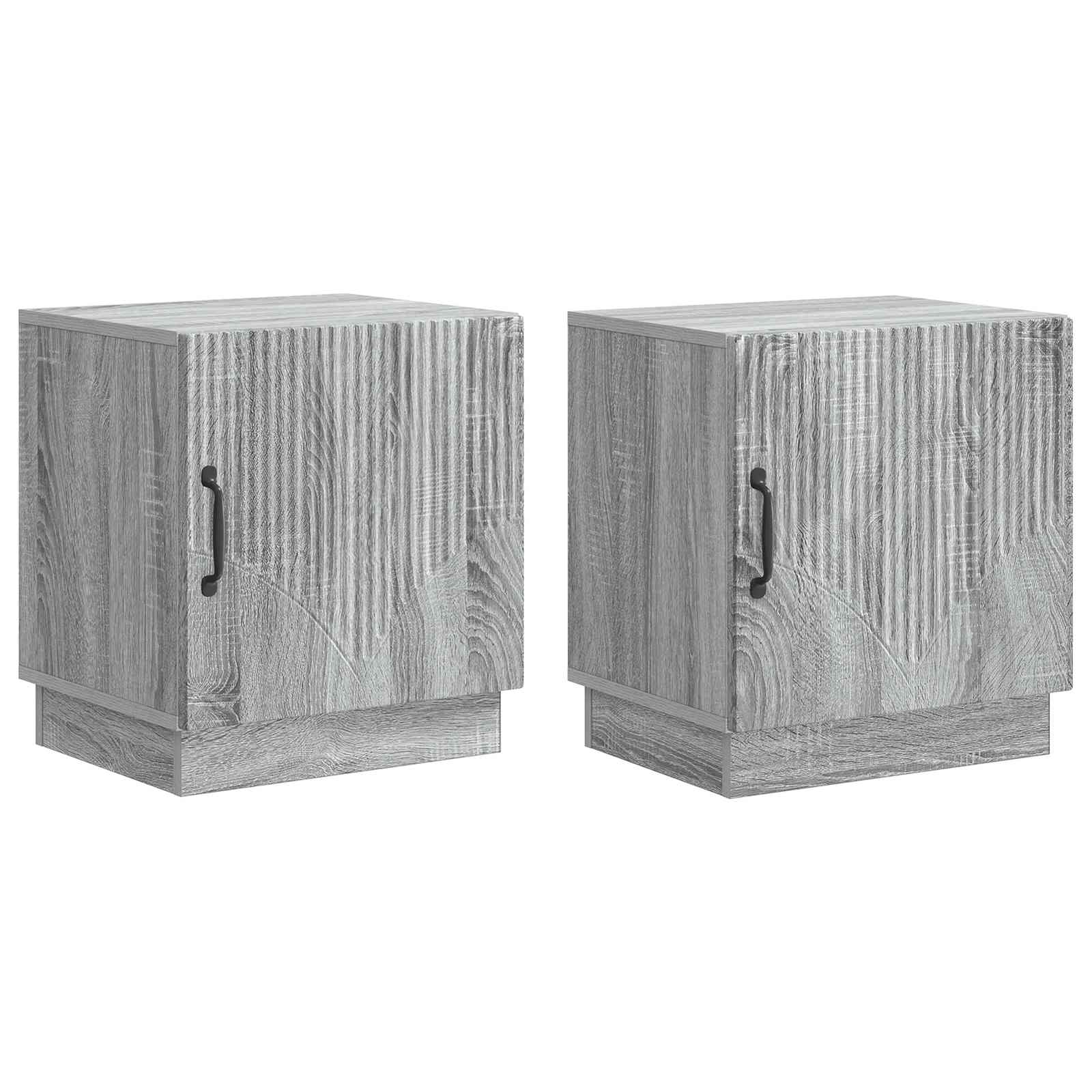 Mesa-de-cabeceira 2 unid. sonoma cinzento 43 x 34,5 x 47 cm